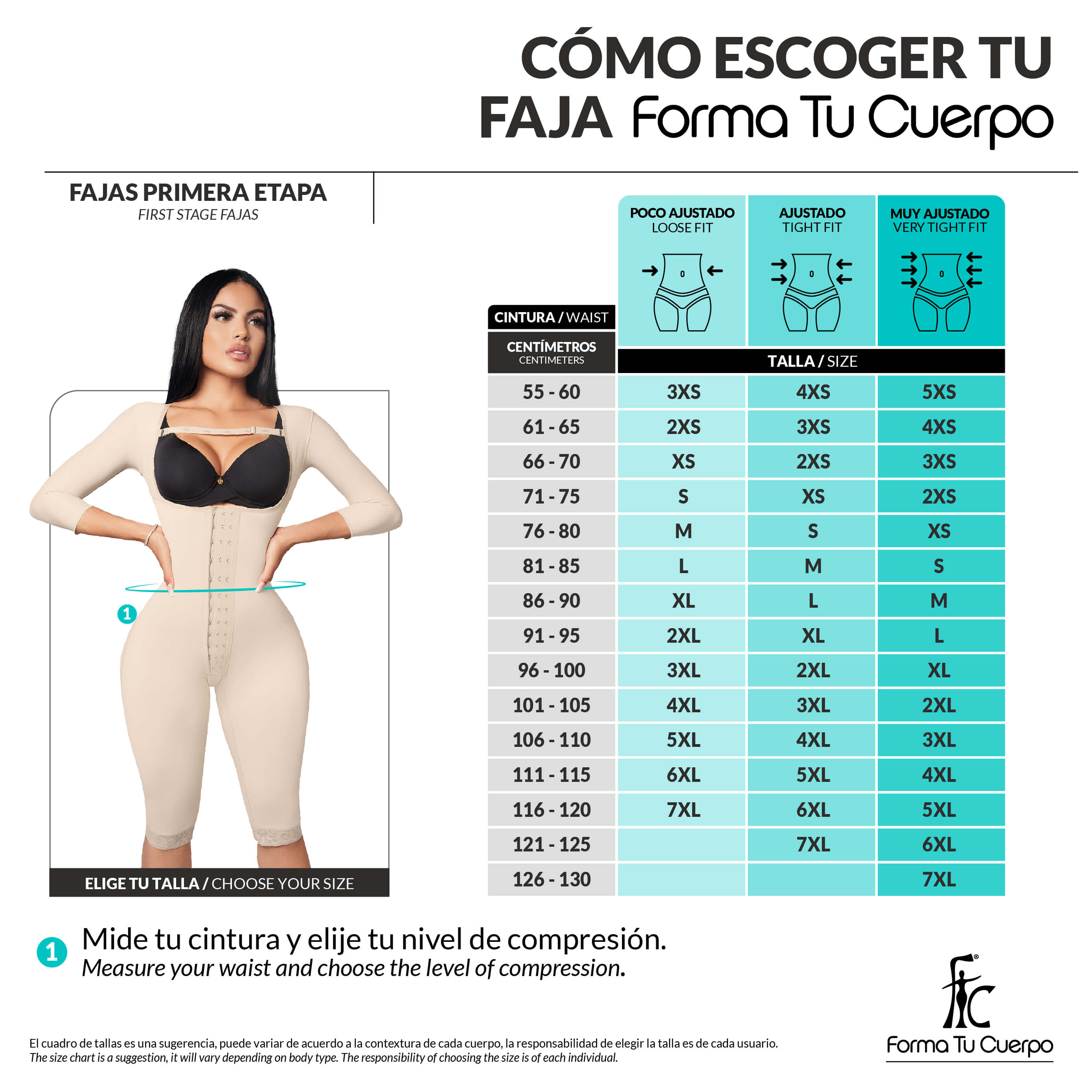 Faja postquirúrgica primera etapa : High compression recovery garment  ( Ref. C-013 )