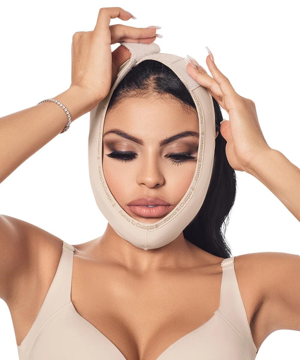 Post-surgical facial support with chin strap: Chin lift &amp; neck support: Ideal for double chin liposuction (Ref. C-050)