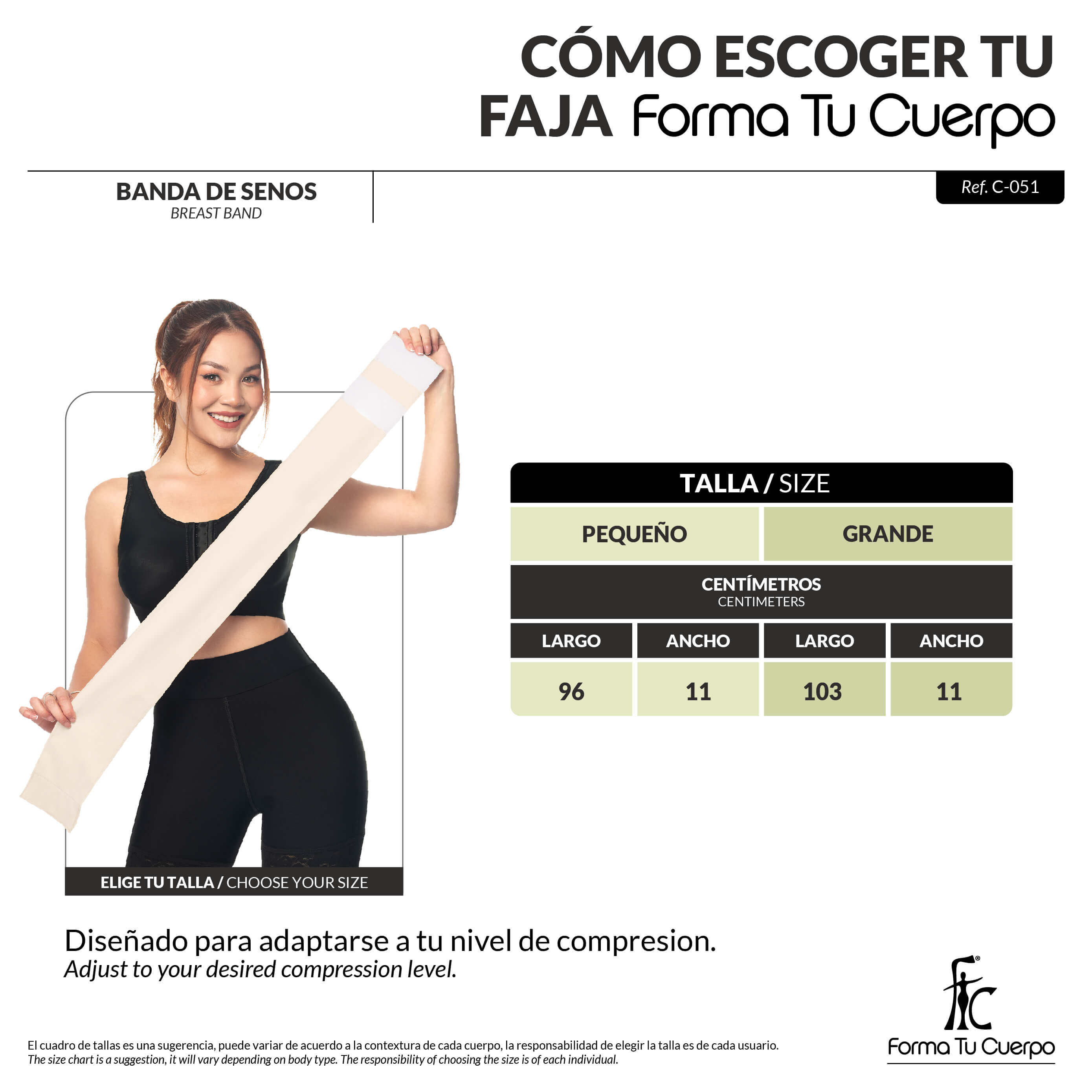 Banda postoperatoria para senos:  Bust stabilization & recovery ( Ref. C-051 )
