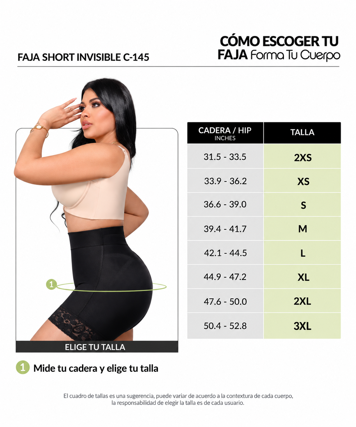 Guía de tallas de este producto