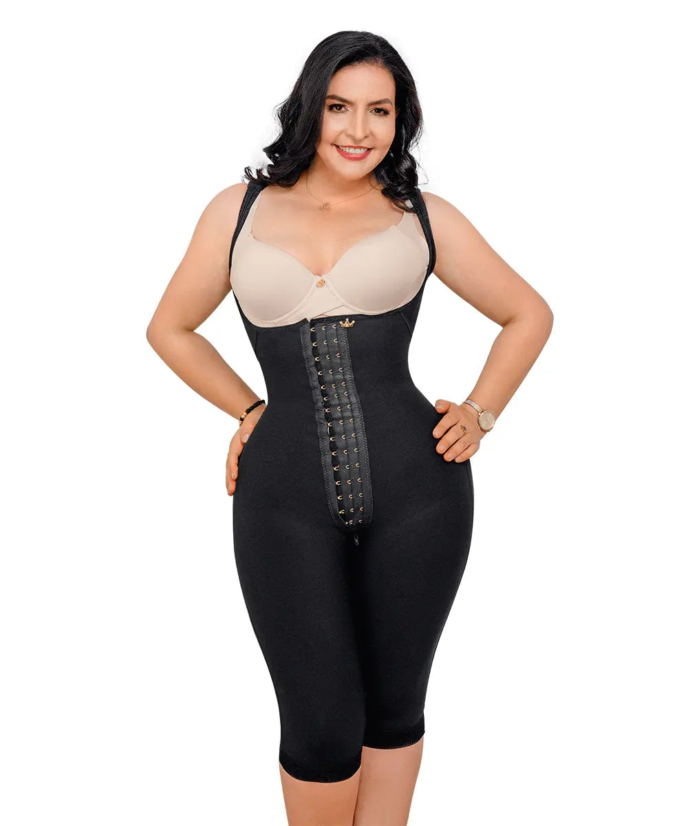 LUXI-223/LUXI-023 NEGRO FAJA RODILLA GLUTEO INVISIBLE MANGA SISA
