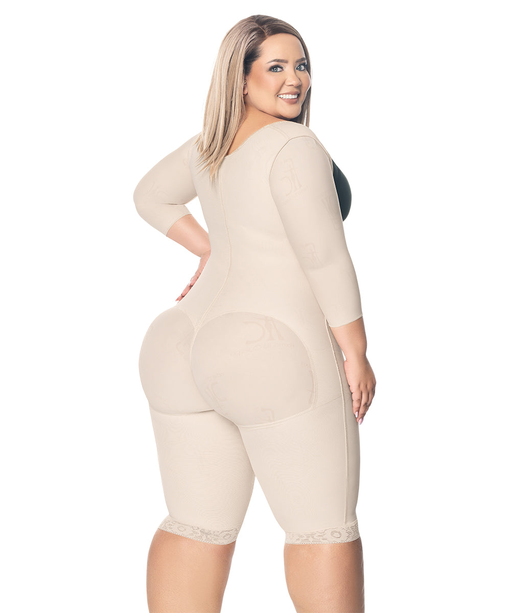 Colombian girdle with short sleeves: Upper body support &amp; waist shaping (Ref. O-024)