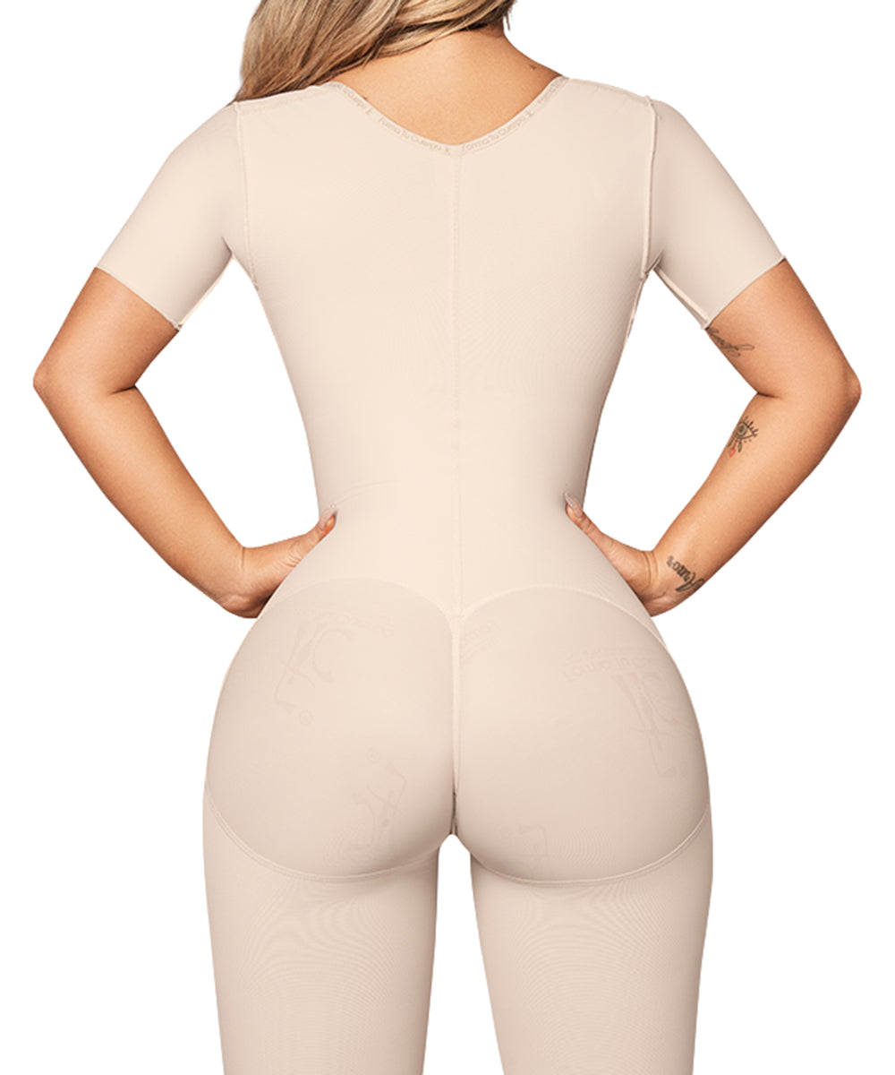 Colombian girdle with short sleeves: Upper body support &amp; waist shaping (Ref. O-024)