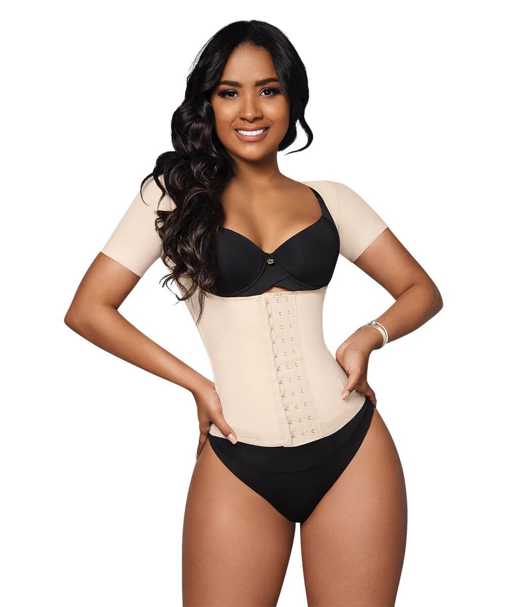 Colombian Waist Trainer with Sleeves: Waist Trainer with Posture Control (Ref. O-062 / O-066)