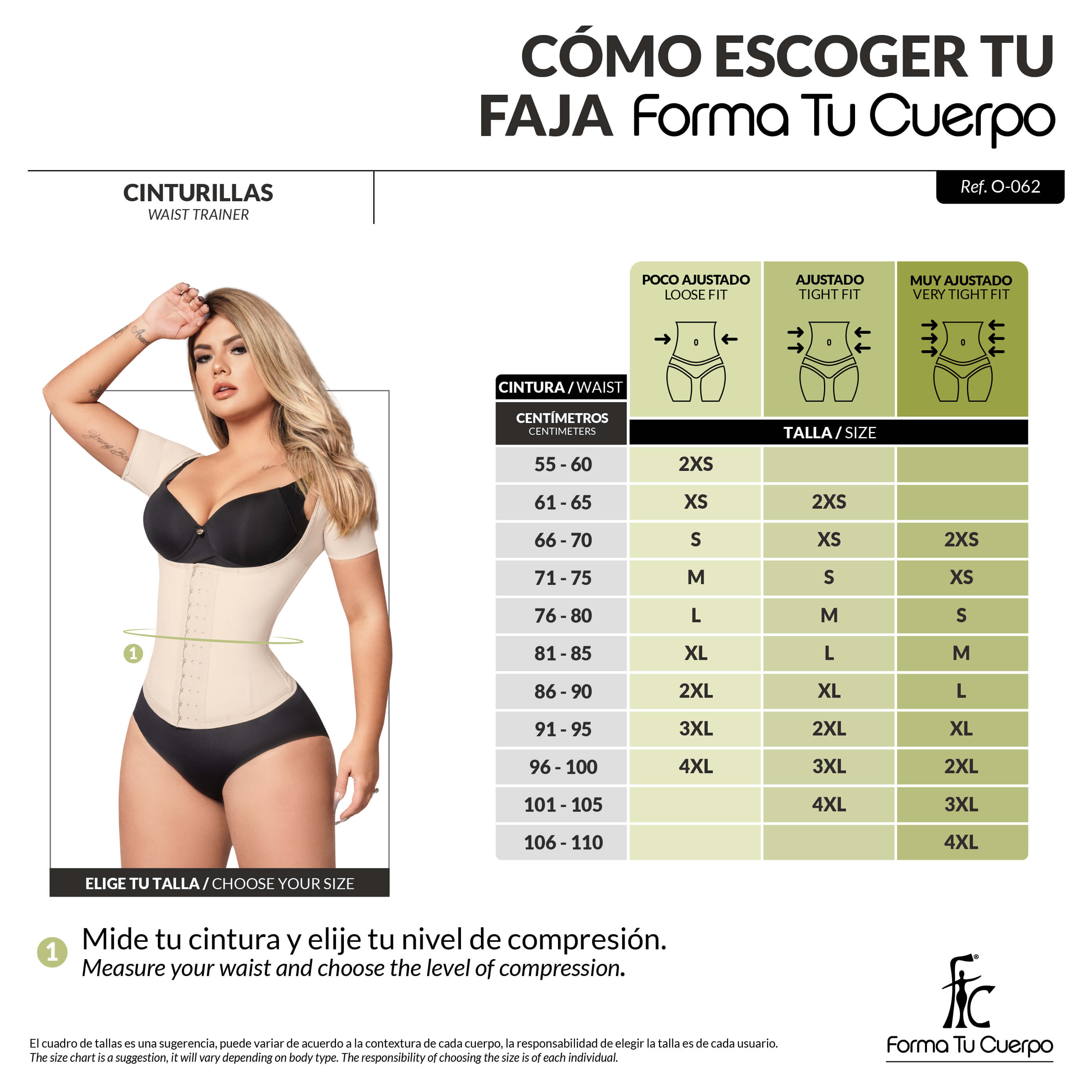 Cinturilla Colombiana con Mangas : Waist Trainer con Posture Control ( Ref. O-062 / O-066 )