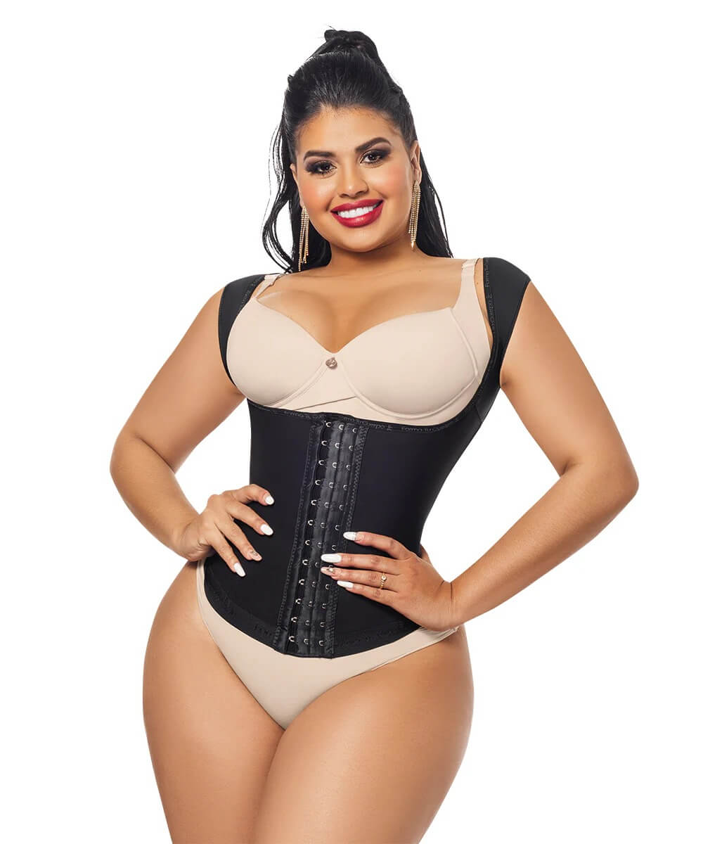 Colombian Waist Trainer with Sleeves: Waist Trainer with Posture Control (Ref. O-062 / O-066)