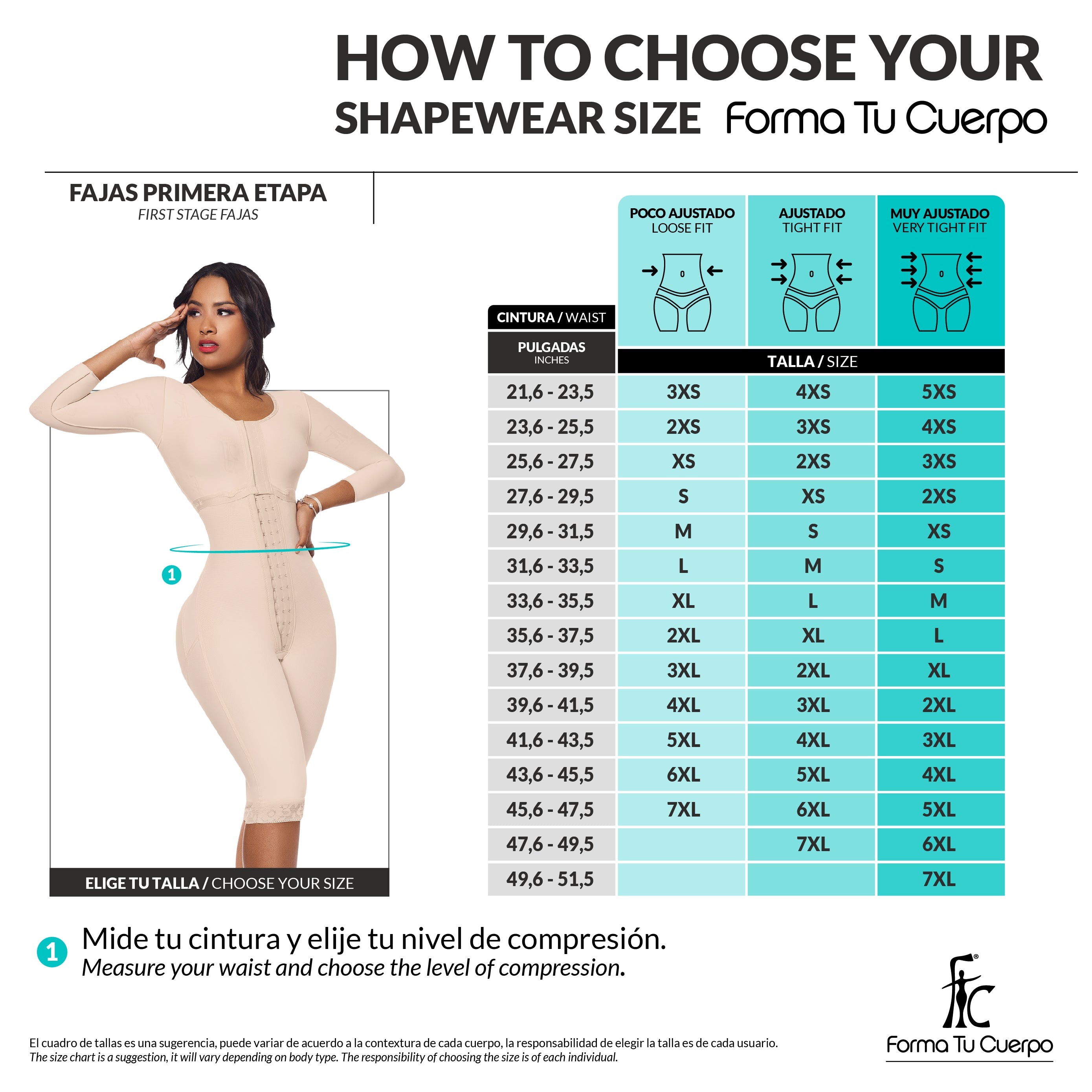 Complete postoperative girdle: Full body compression &amp; sculpting (Ref. O-103)