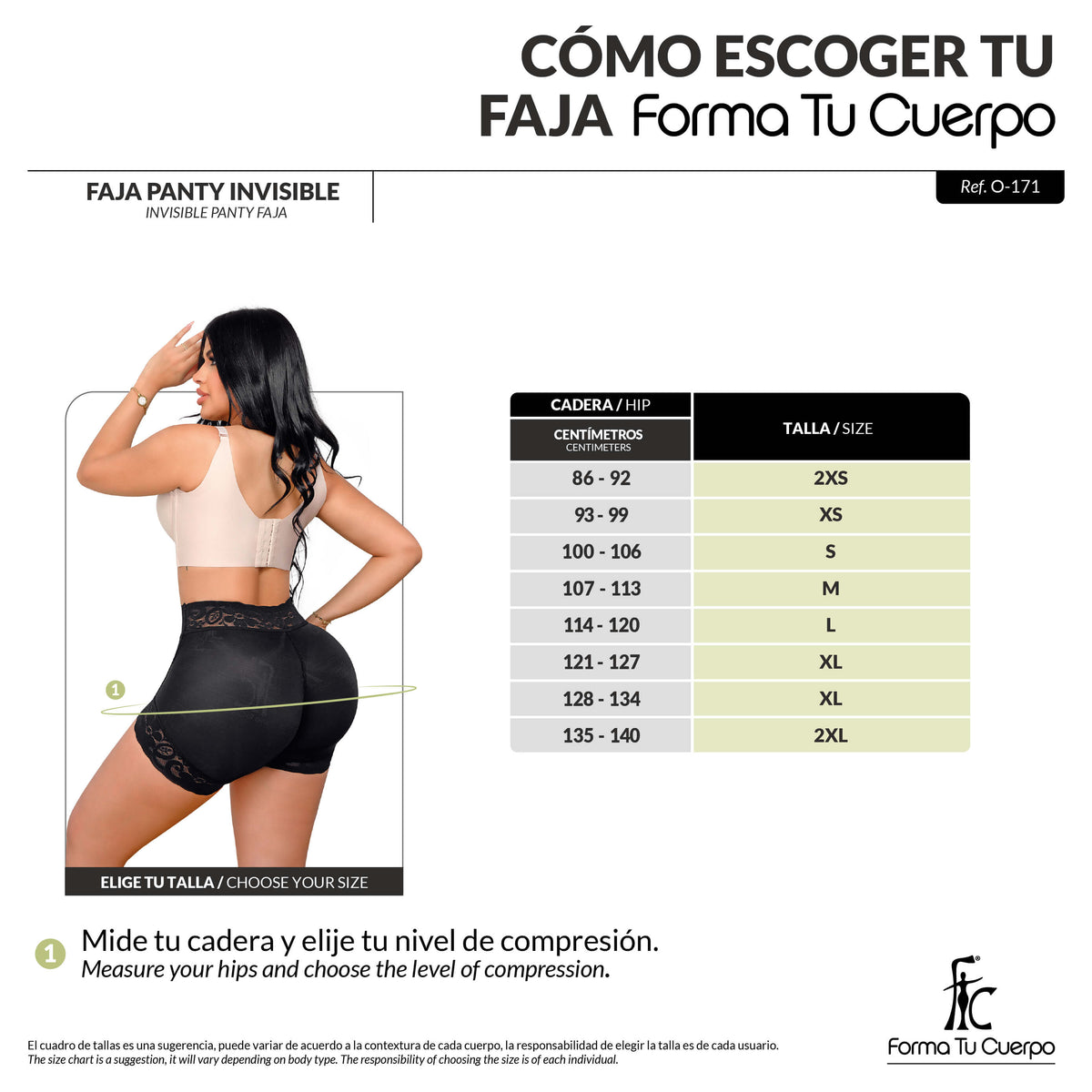 Guía de tallas de este producto