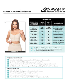 Postoperative bra: Bust lift &amp; waist shaping ( REF. C-033 )