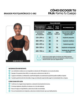 Post-surgical bra: Bust support and comfortable fit (Ref. C-082)