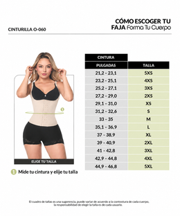 Colombian girdle vest: Back support waist trainer (Ref. O-060)