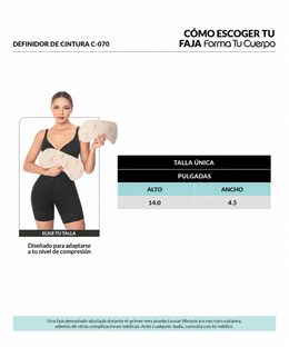 Post-surgical Waist Definer: Shapes the waist and prevents fluid accumulation (Ref. C-070)