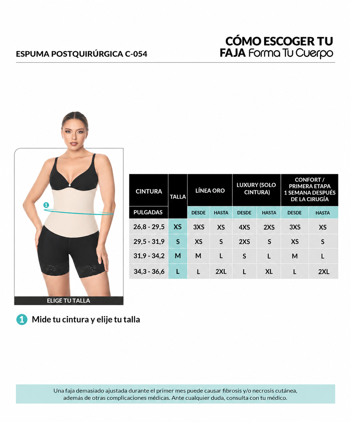 Guía de tallas de este producto