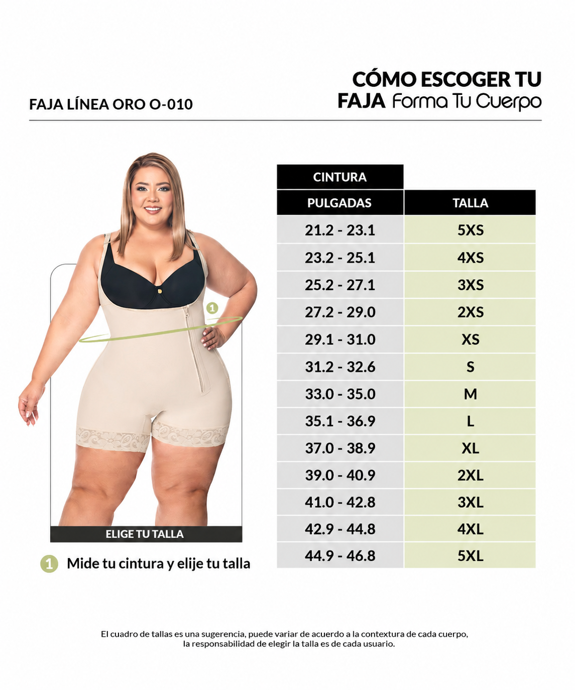 Guía de tallas de este producto