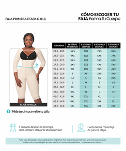 First stage post-surgical girdle: High compression recovery garment (Ref. C-013)