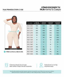 Post-surgical compression garment, medium compression: Comfort, shaping and recovery (Ref. C-018)