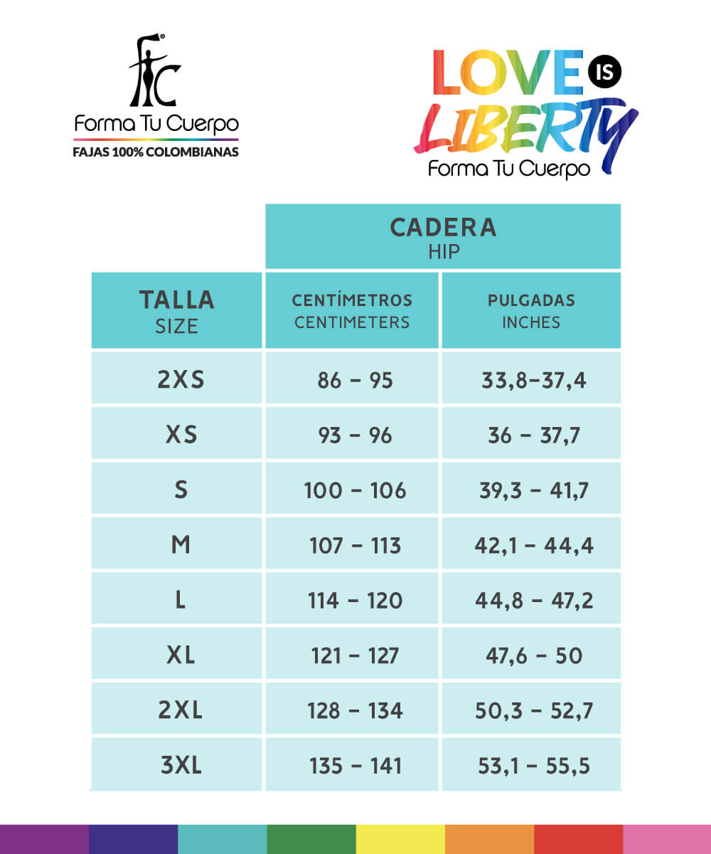 Faja tipo short invisible, love is liberty -Â L-045