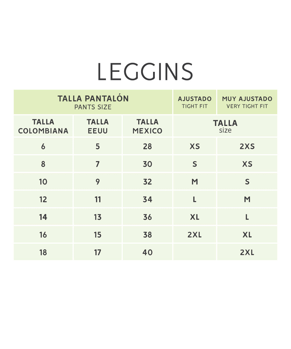 Guía de tallas de este producto